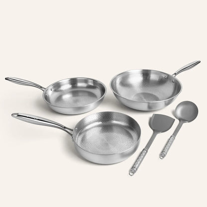 Titanium Hammered Cookware Set Pro