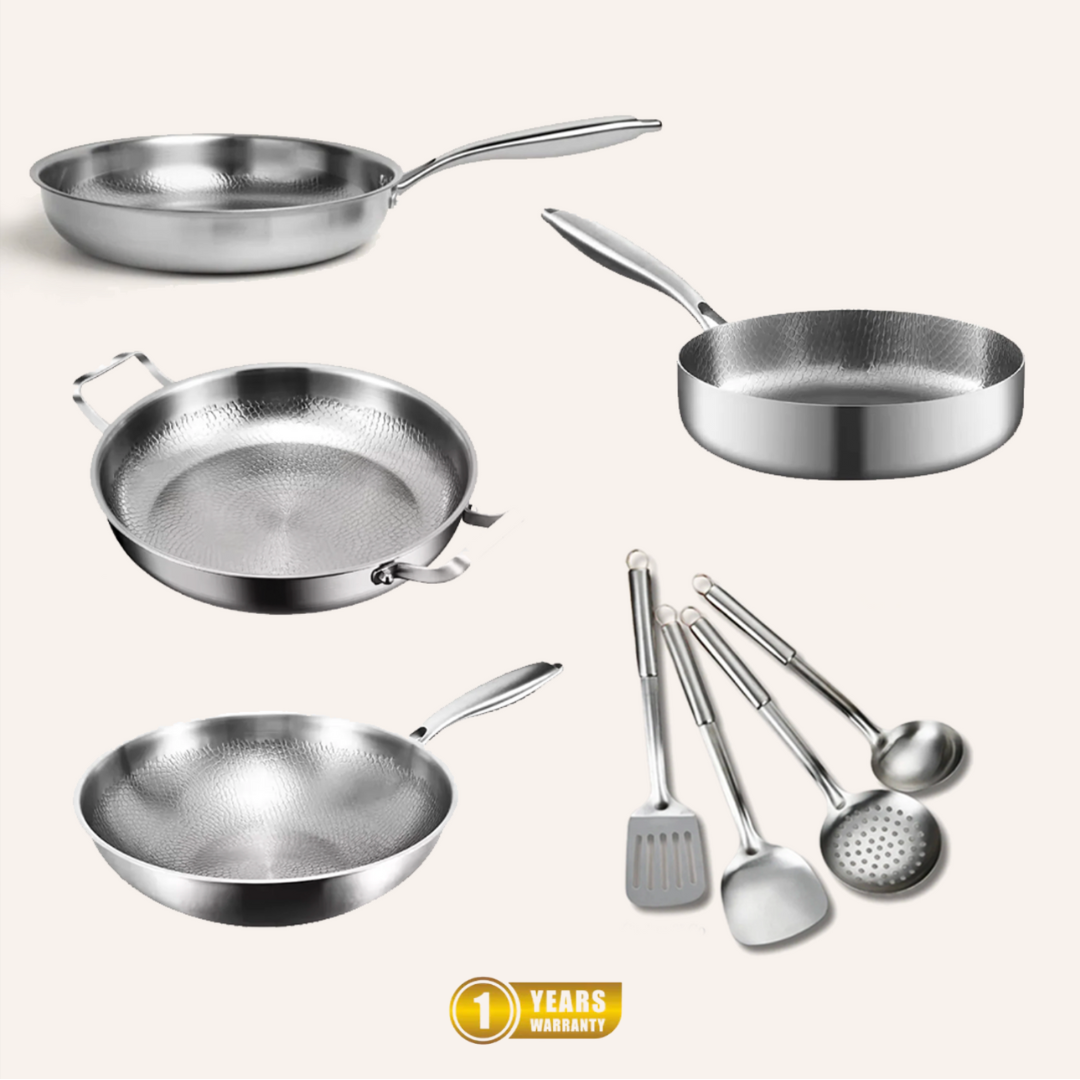 Family Feast Bundle: 4 Pans + Utensils Set